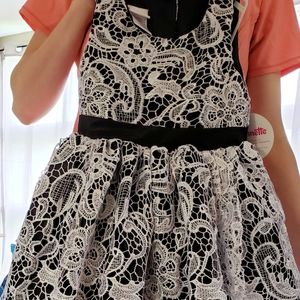 Nannette Kids 6X Lace Over Black Gown - NWT